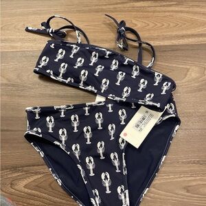 Vineyard Vines Navy and White Kids Swim Bikini
